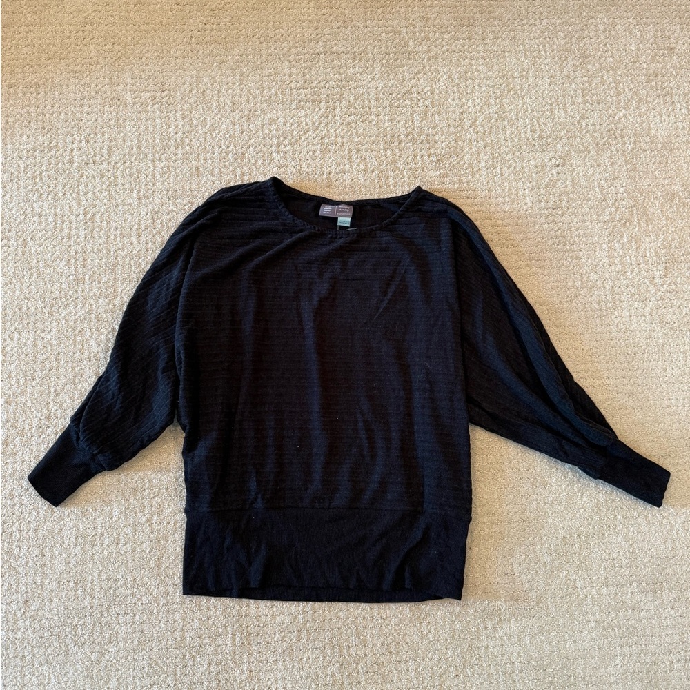 Anthropologie Charcoal Long Sleeve Top